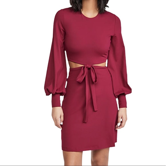 NWOT Susana Monaco Cutout Waist Bow Dress In Wild Berry - Picture 2 of 9